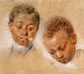 Ocho estudios de cabezas, por Jean-Antoine Watteau (1684-1721)