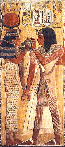El faraón Seti I y la diosa Hathor