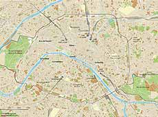 Mapa de los alrededores de París
