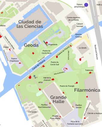 Mapa del Parque de La Villette