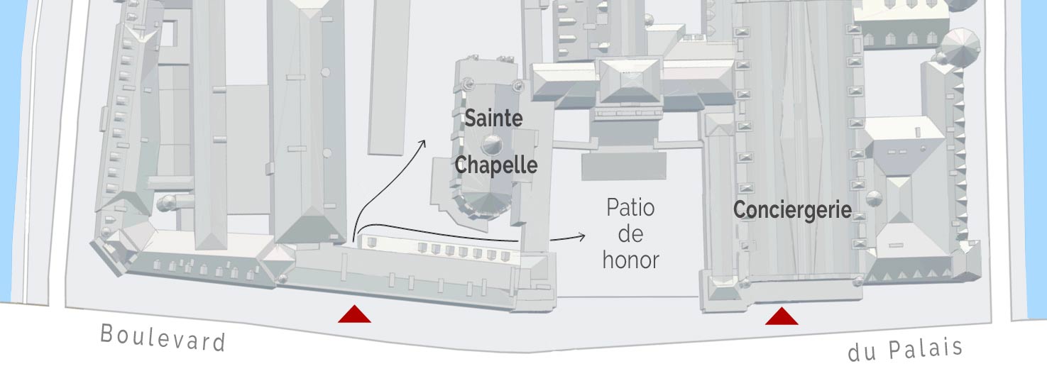 Plano de entrada a la Sainte-Chapelle